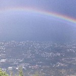 A rainbow over the Kyrenia mountains in Cyprus
