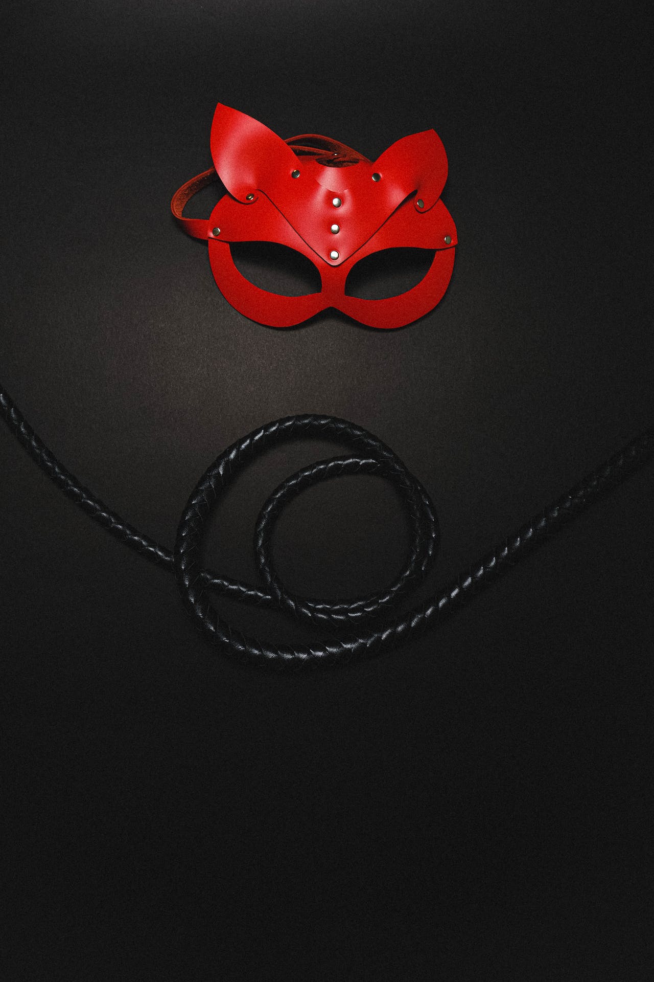 Mask and whip for taboo sex desire.